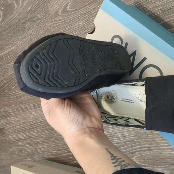 Toms Alpargata Men's Recycled Cotton Canvas Slip On Trainers In Black Size 8 - Picture 7 of 7